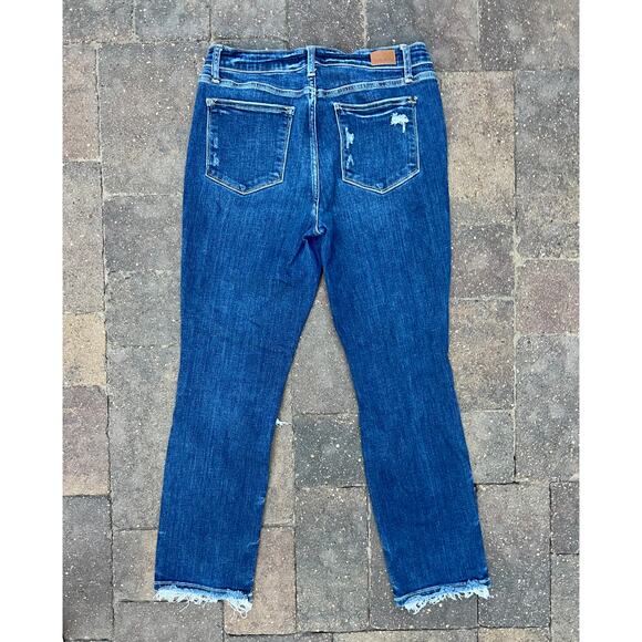 Judy Blue high rise straight distressed ripped jeans size 31x29 - Picture 4 of 5